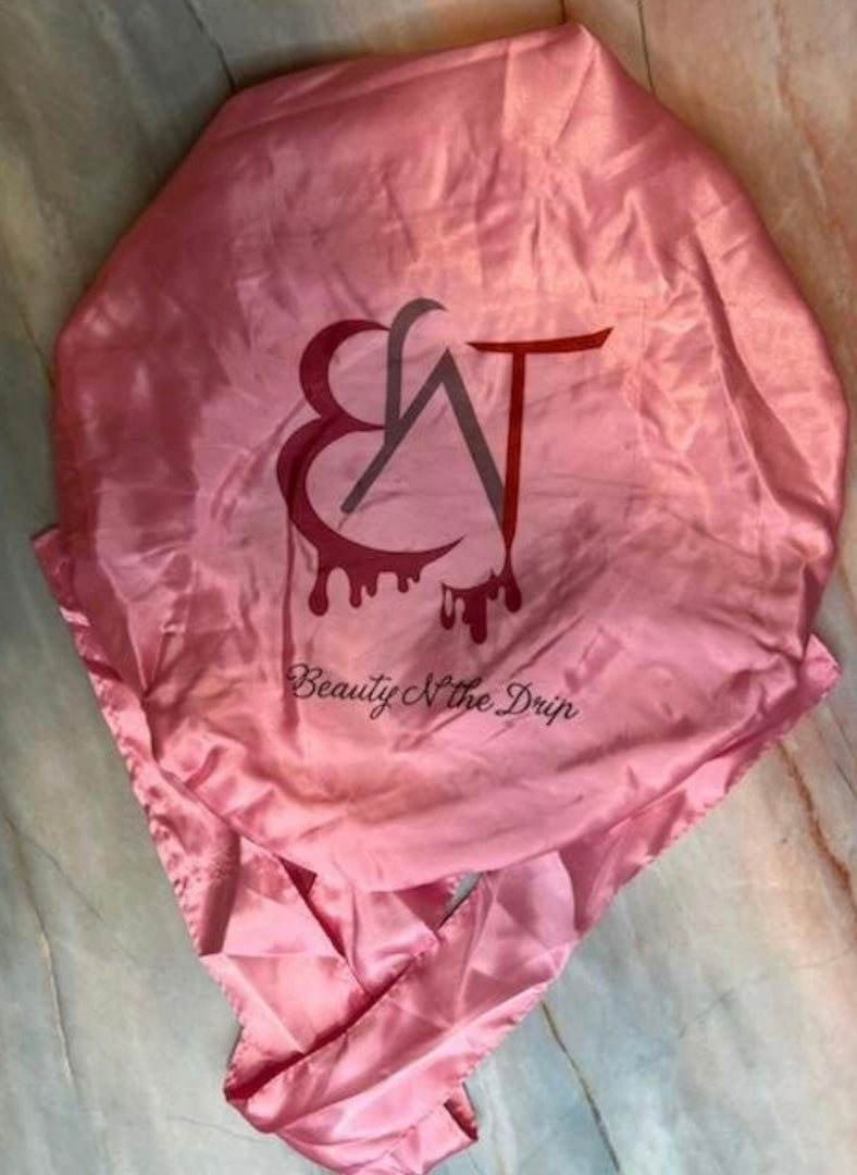Bntd Silk Pink Wrap Bonnets